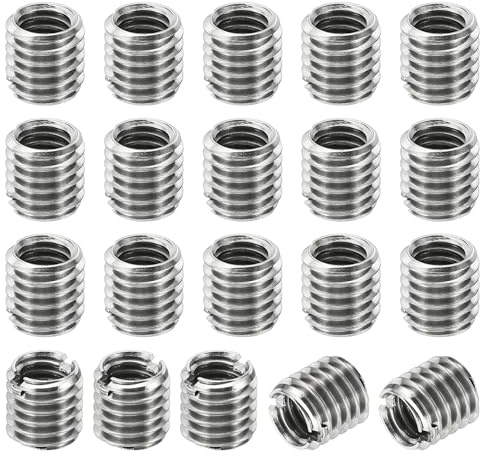 PATIKIL Thread Adapters Sleeve Reducing Nut, 20 Pcs M8x1.25 Male to M6x1 Female Repairing Insert Nut Screw Reducer Stainless Steel Fastener 8mm