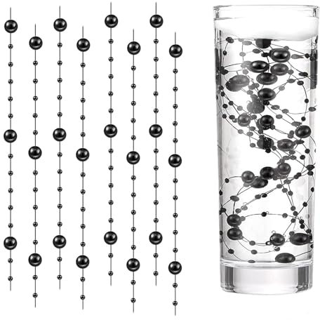 18 Stück Schwarz Wasserperlen Schwimmkerzen Schwimmende Perlen Schwimmende Kerzen Schwimmkerzen für Vase, Wasserflaschenfüller, Hochzeit, Tischdekoration (1,2 M)（Keine Kerzen）