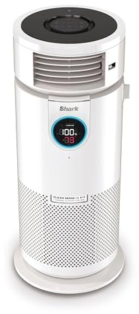Shark Clean Sense 3-in-1 Air Purifier, Heater and Fan, HEPA Filter, 500 Sq.Ft, Oscillating, Captures 99.98% of Particles for Clean Air, Dust, Smoke and Allergens, White