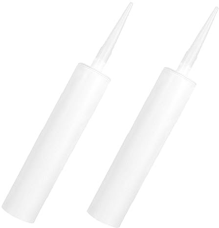 IMIKEYA Tuyaux De Colle En Plastique - 2 Pièces De Tubes De Colle à Pointe Fine Pour Applications De Calfeutrage - Idéal Pour Ceramique Mortier Et Projets Artisanaux Couleur Blanche