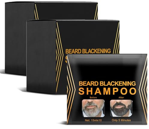 Beard Dye,Shampoing à barbe noircissant naturel pour hommes, shampoing à barbe,Darkening Beard Shampoo,lavage naturel de la barbe, teinture pour barbe,shampoing colorant pour barbe noire (20pc, 15ml)