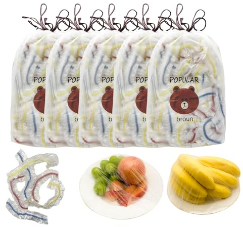 Wooyee Wiederverwendbare elastische Lebensmittelabdeckungen–Universal, dehnbar, transparent, verstellbar, Kunststoff-Teller und Schüsselabdeckungen, Küche, Backen, Picknick, Frischhaltebeutel