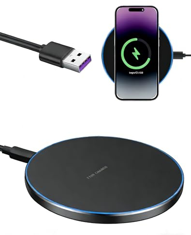 35W Caricabatterie a induzione senza fili rapido compatibile con iPhone 16/15/14/13/12/11 Pro Max, Sam-Sung Galaxy S25 Ultra/S24 Plus/S23 FE, Google Pixel 9/8 Pro, caricatore wireless veloce per