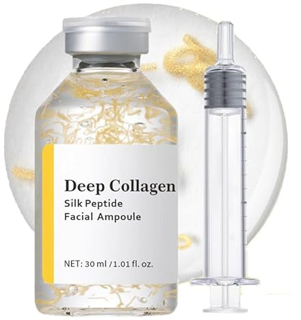 Ampoule liftante intensive aux peptides de soie - Lifting et raffermissement visibles de la peau grâce à un soutien profond du collagène, sérum anti-âge pour lisser les rides et ridules
