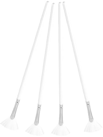 DIYEAH Pinceles Abanico y Cerdas de Nylon Suaves y Delicados Mango de Madera Set de 4 para Aplicar Cremas para Mascarilla Facial y Cuidado Cutáneo