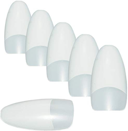 100 Kunstnagel Tips Oval Natur mit Anklebefläche in Tipbox