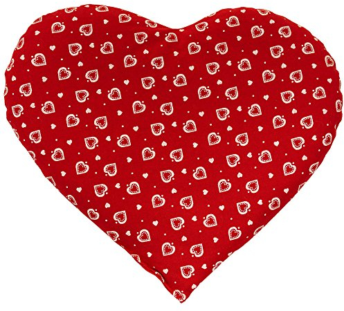 Cuscinetto a forma di cuore con noccioli di ciliegia - 30 x 25 cm Cuore rosso - Cuscino termico
