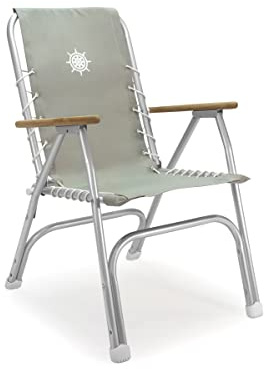 FORMA MARINE High Back Deck Chair, Boat Chair, Folding, Anodized, Aluminium, Light Grey, Model M150G