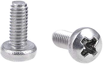 sourcing map 60 Stk Maschinenschrauben Platte Kreuzschlitzschrauben Schrauben M2,5x6mm