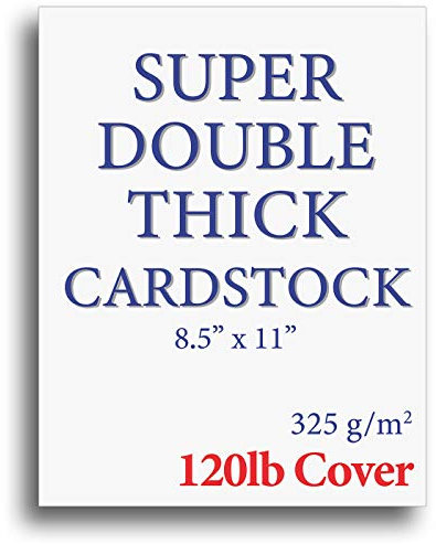 120lb Cover Thick Cardstock Paper - Plain Heavy Bright White Stock - 8.5 x 11 (50 Sheets)