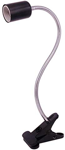 MILIWAN Soporte de Lámpara con Pinza Portalámparas E27 en Cerámica Resistente a Altas Temperaturas Soporte de Lámpara de Cip para Lámpara de Reptiles, Lámpara LED, y Lámpara para Plantas Etc (Negra)