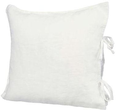 beties Leinen Kissenbezug ca. 40x40 cm 100% Leinen Stone-Washed Kopfkissenbezug mit Hotelverschluss (Stonewash-weiß)