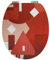 Spirella Abattant WC MDF Terracotta Effet Gloss - Charnières Zinc
