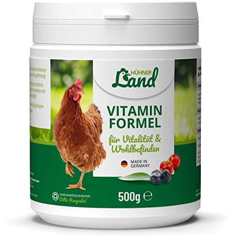 HÜHNER Land Vitamin Formel für Hühner & Geflügel 500g - Futterergänzung für Hühnerfutter mit Vitaminen, & Mineralien für Stoffwechsel & Immunsystem