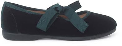 Pisamonas Scarpe Cinturino in Velluto con Fiocco di Faglia per Bambine Misurare 29 Colore Verde
