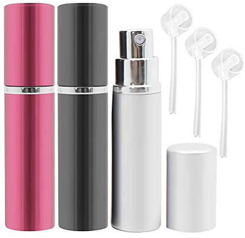 Pimoys 3pcs Perfume Atomizer Bottle, 10ML Travel Mini Refillable Atomizer Container Portable Empty Perfume Spray Bottle For Outdoor Travel