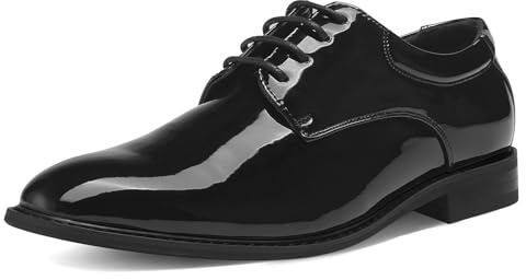 MERIDOS Men's Dress Shoes Formal Business Classic Lace Up Wingtip Oxford Shoes,Black Patent,11.5 US