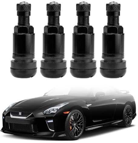 Schwarz Metallventile,Felgenventil Metall,4 Stück Stahlventile,Metallventile,Felgenventil Auto,Luftventil Auto,Autoreifen Ventil,Metallventil,Felgen Ventile,Reifenventil Metall,Autoventil Metall