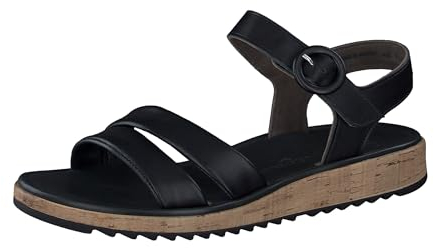 Paul Green Damen, Frauen Sandaletten,Sommersandalen,bequem,flach,Sommerschuhe,Freizeitschuhe,offene Schuhe,Strandschuhe,Schwarz (JA),42 EU / 8 UK