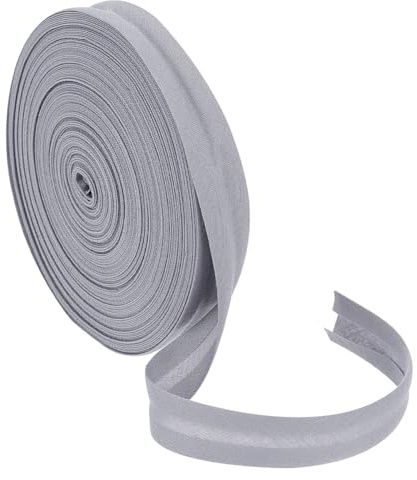 BENECREAT 20 m Nastro di pregiudizio a Piegatura Singola, Nastro di sbieco Grigio Scuro di 14mm di Largo, Nastro di Orlo per Cucitura di Abbigliamento Fai da te, Cucitura, Tubatura, Trapuntatura