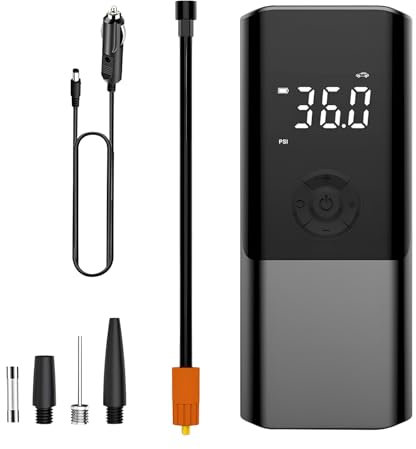 Elektrische Luftpumpe Akku Luftpumpe Fahrradpumpe Akku Pump Electric 150PSI 6000mAh Tragbarer Kompressor Mini Reifenpumpe mit Digitale LCD-Bildschirm für Alle Fahrräder Motorräder und Autos