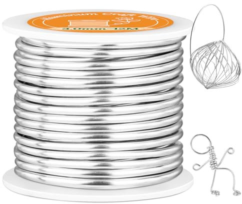 VynyQoo 3mm Basteldraht, 12M Biegbar Flexibel Silber Aluminiumdraht, Schmuckdraht, Silberdraht zum Basteln Für DIY-Skulpturen, Modellieren, Schmuckherstellung, Blumenbasteln Und Drahtweben