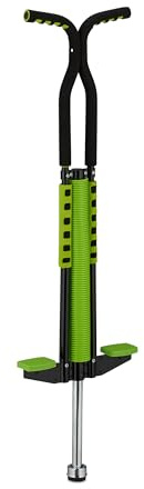Relaxdays Bâton Sauteur Robuste, pogo-Stick pour Enfant pesant jusqu'à 60 kg, pour se dépenser en extérieur, Vert