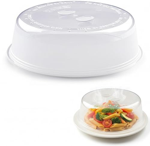 27cm Microwave Splatter Guard Food Cover Durable Clear Dome Lid with Steam Vent Prevents Mess Easy Clean Kitchen Microwave Accessory