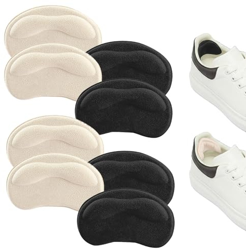 Heel Cushion Pads,Heel Grips,Heel Grips for Ladies Shoes,Pack of 4 | heel pads for Running Shoes etc.Ensure That They Stay Safe in Various Activities Such as Shopping etc(Black and Skin)