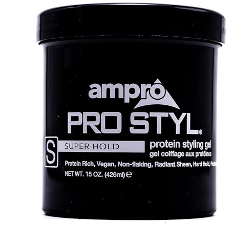 Ampro Pro Styl Protein Styling Gel - Curly Hair Gel for Men and Women - Soy Protein Strengthens Strands - Strong Hold, Frizz Control - 426 ml