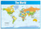 Weltkarte, Wandtafel, extra groß, A1 (850 mm x 594 mm), laminiert, für Geographie, Sekundar- und Grundschule, Klassenzimmer Daydream Education.