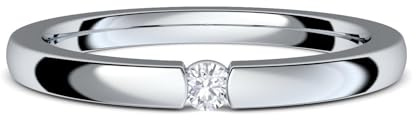 Amoonic spännring förlovningsring zirkonia sten inkl. Lyxusetui silver 925 ring zirkonia som diamant 925 bröllopspresent bröllop kärlekspresenter ansökan gåvor AM195SS925ZIFA-7, Silver, Kubisk