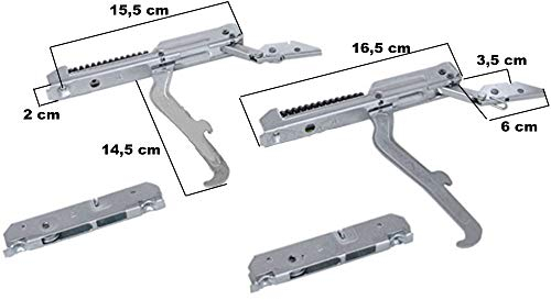 Easyricambi Kit 2 Cerniere Forno Piu' 2 portarulli C00028041 C00028042 NARDI ONOFRI KCF3692