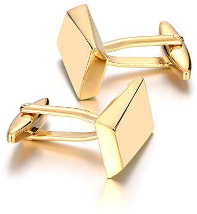 Klassische Manschettenknöpfe Herren Hochzeitsgeschenke Cufflinks aus Edelstahl für Unternehmen Gold/Silber/Schwarz