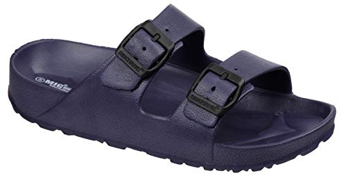 Ladies & Girls Slip On Summer Sandals - FLIP Flop Sliders by MIG (5 UK, Navy)