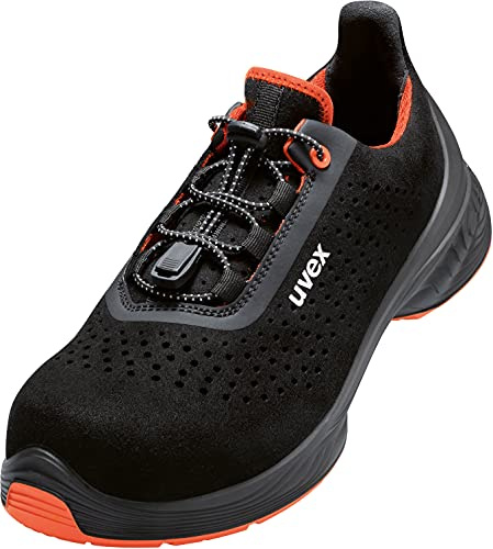 Uvex 1 G2 arbetsskor – säkerhetsskor S1 SRC ESD – svart/orange – bred 14/extra bred, - Svart orange - 45 EU