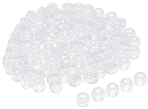 VANKOA 100 Pièces Transparent Perles de Cheveux Dreadlock Beads Perles Tressage des Cheveux Bijoux Accessoire