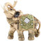 HERCHR 1pc Glück Reichtum Elefant Statue Skulptur, Lucky Elephant Dekoration Figuren, Glückselefant Elefant Statue, Looking Up Elephant Ornament, Feng Shui Holzmaserung Home Desktop Dekoration