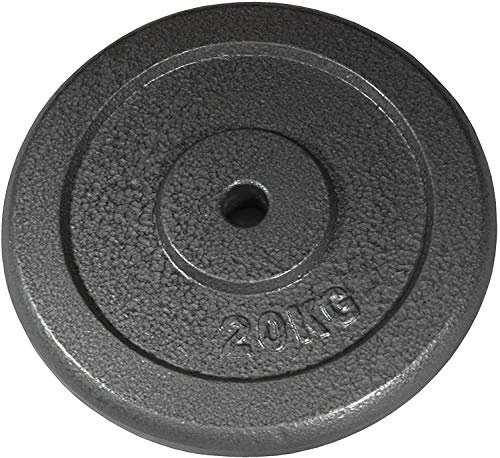 Lisaro Hantelskivsset 20 kg | 2 x 10 kg viktskiva | Borrhål Ø 30/31 mm | Professionella gjutjärnsskivor
