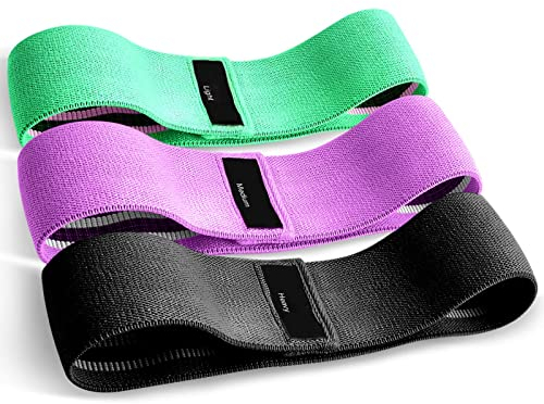 Suright Resistance Bands, Exercise Band with Set of 3, Fabric Resistance Bands Workout with Non-Slip Design for HIPS & Glutes Booty Bands for Women and Men Fitness,Strength Training,Yoga,Pilate