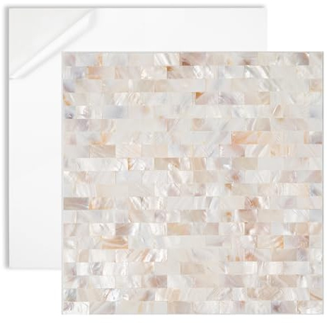 Diflart Mother of Pearl Peel and Stick Backsplash Subway Mosaic Tile for Kitchen Bathroom Wall Decor Pack of 6 Sheets
