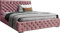 WFL GROUP Samtstoff Polsterbett Doppelbett 140x200 160x200 180x200 cm Bettgestell Mit Bettkasten Lattenrost und Gestepptes Kopfteil - Hydrophobe Stoff - Chesterfield-Stil - Rosa Samt- 120 x 200 cm