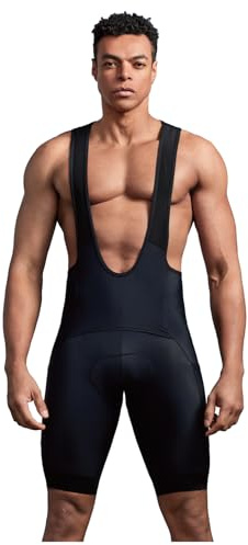 CEROTIPOLAR Men's Pee Opening Cycling Bibs Shorts Padded，Gravel Bike Biking bib Shorts Bicycle Shorts UPF50+ Black
