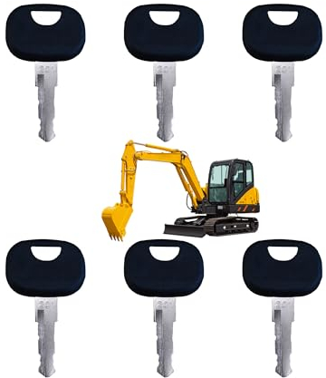 TUKEVA 6 Stück Zündschlüssel Universal Baumaschinen Schlüssel Ersatz Zündschlüssel für Baumaschinen Gabelstapler Zündschlüssel Für 201 Schlüssel 3643912 Takeuchi Radlader (201)