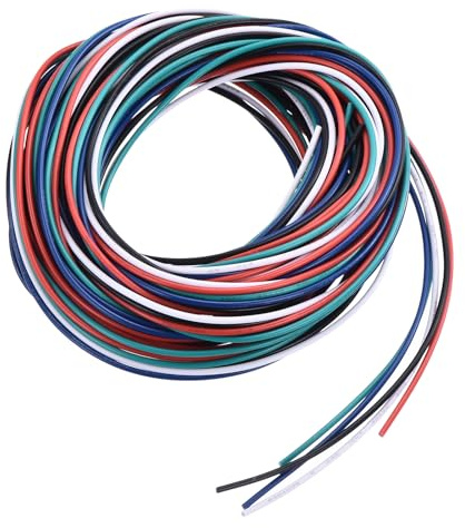 QUARKZMAN 30 Calibre PVC Cable Conexión 3 metros 30AWG Alambre Eléctrico Flexible UL1007 Cobre Estañado Trenzado de 5 Colores 1.5mm Diámetro para Aviones Modelo Conexiones Internas