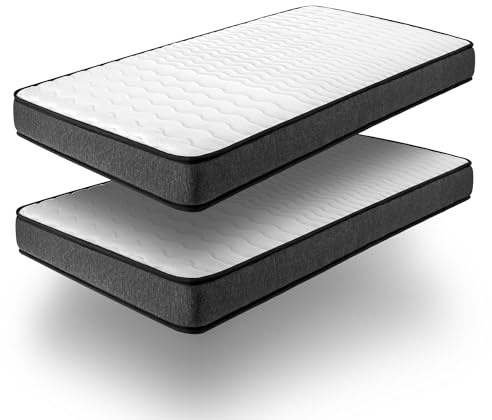 COSMOS - Pack x2 Colchones Viscoelásticos 90x200 cm - Alpha Promo - Espuma HR y Blue Latex - Firmeza Equilibrada, Transpirable, Hipoalergénico, Ergonómico - Cara Invierno Verano, 7 Zonas Confort