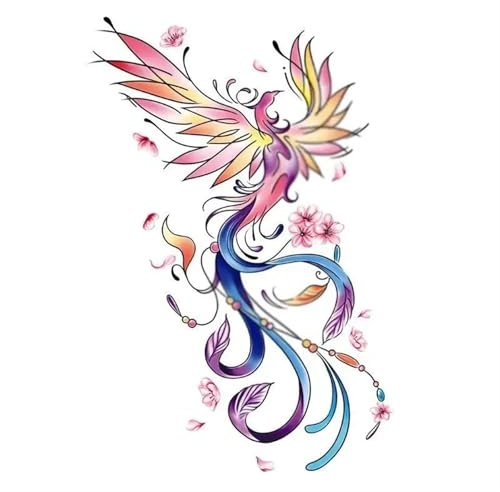 Varaktig Phoenix Fake Tatuering for Kvinna Arm Art Tattoo Sticker Tillfälliga tatueringar Vattentäta Tatuajes Temporales