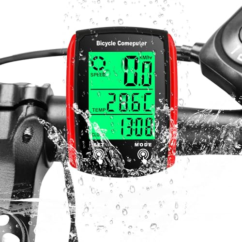 Computer per bicicletta universale 19 funzioni IP54 impermeabile tachimetro contachilometri cablato Computer da ciclismo touch screen con display LCD retroilluminato avvio automatico/arresto per MTB