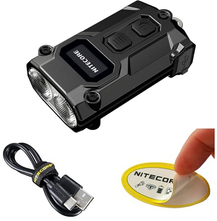 Nitecore TINI 3 600 Lumen EDC Keychain Flashlight, USB-C Rechargeable Lightweight with Multiple Color Temperatures Output (Warm, Neutral White, Cool White) and NSticker (Black)