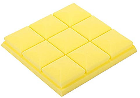 Pqahffowr Autocollant Papier Peint 25X25X5Cm Panneau Mousse Acoustique Pratique Éponge D'Absorption D'Arrêt Son Éponge Solide Insonorisée De Bar Salon Ktv Studio Autocollant Mural 3D(Jaune)
